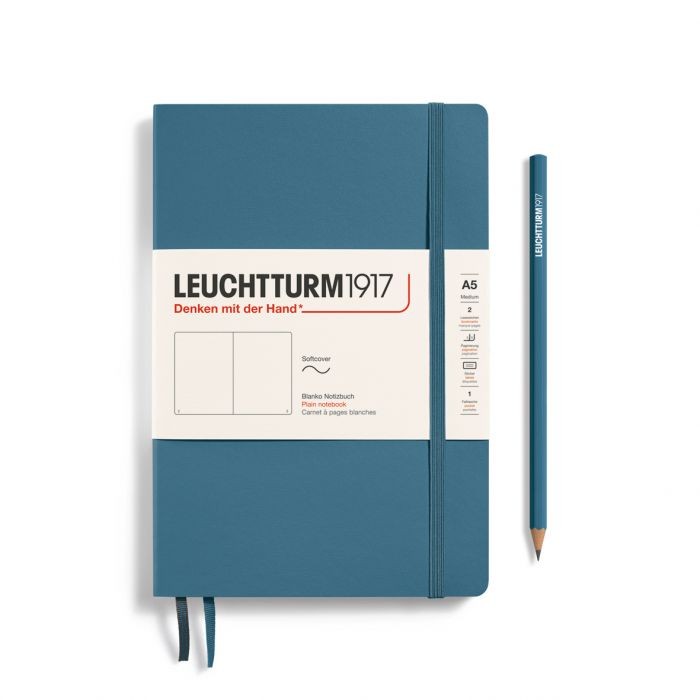 L NOTEBOOK SC A5 MED PLAIN STONE BLUE 123p