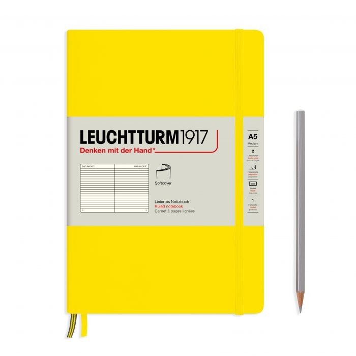 L NOTEBOOK SC A5 MED RULED LEMON 123p