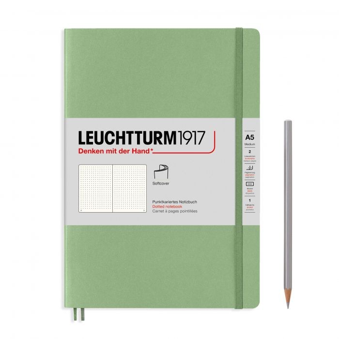 L NOTEBOOK SC A5 MED DOTTED SAGE 123p