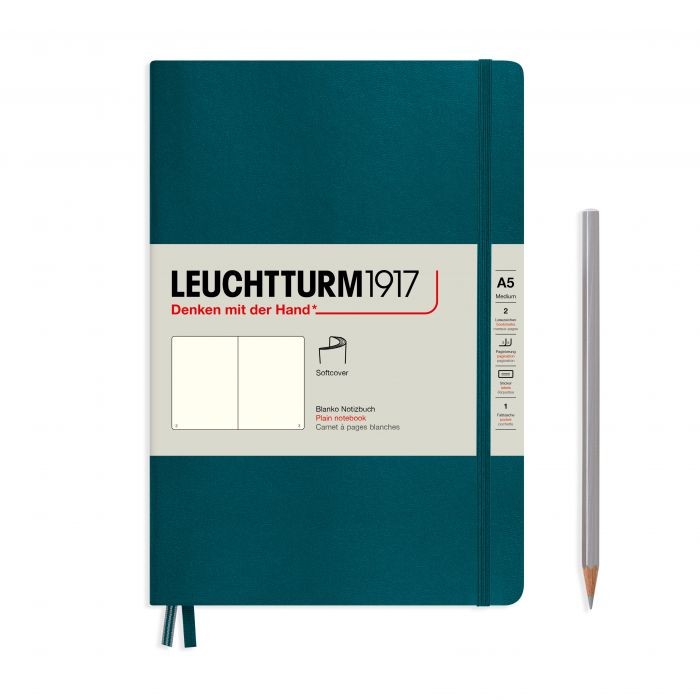 L NOTEBOOK SC A5 MED PLAIN PACIFIC GREEN 123p