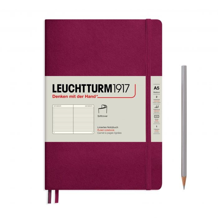L NOTEBOOK SC A5 MED RULED PORT RED 123p