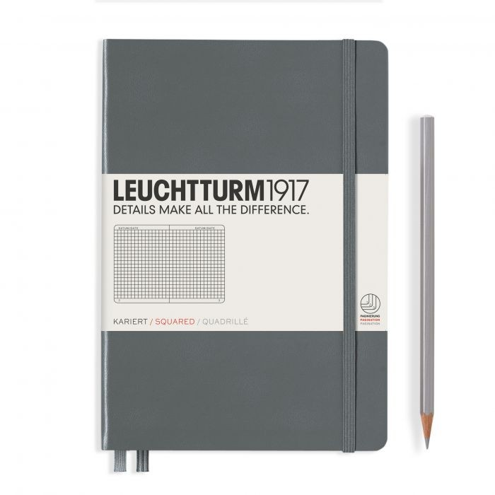 L NOTEBOOK HC A5 MED SQUARED ANTHRACITE 251P