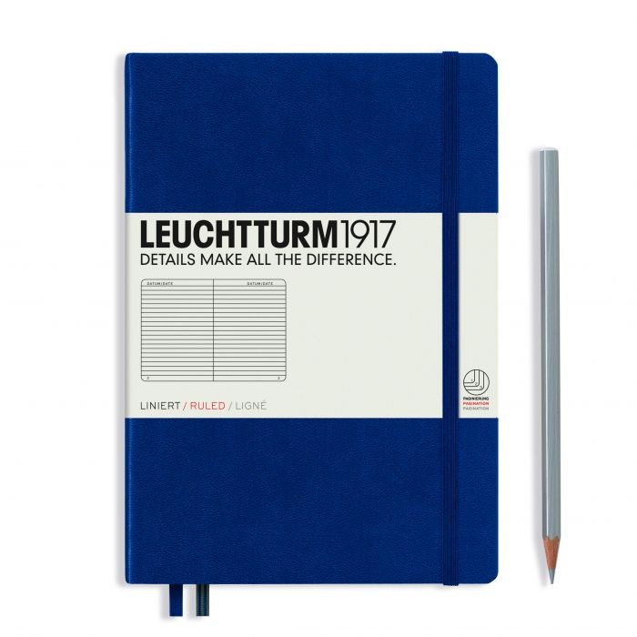 L NOTEBOOK HC A5 MED RULED NAVY 251P