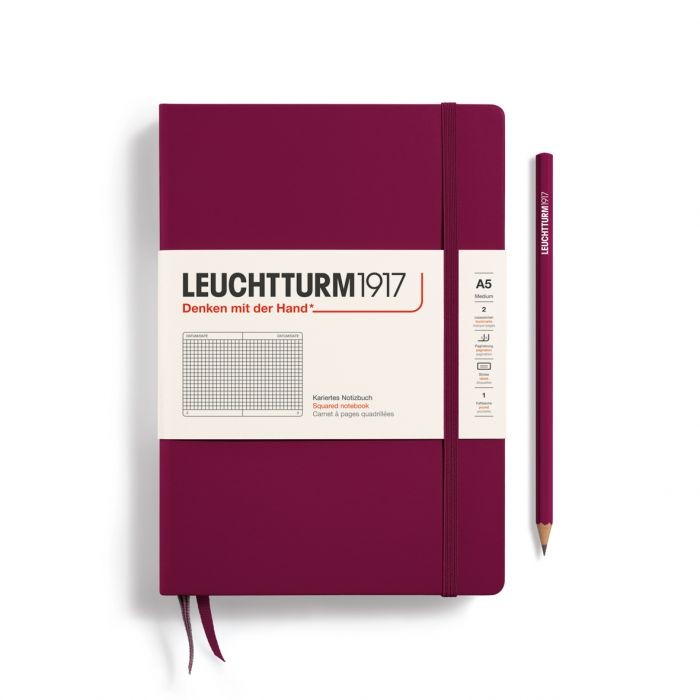 L NOTEBOOK HC A5 MED SQUARED PORT RED 251P