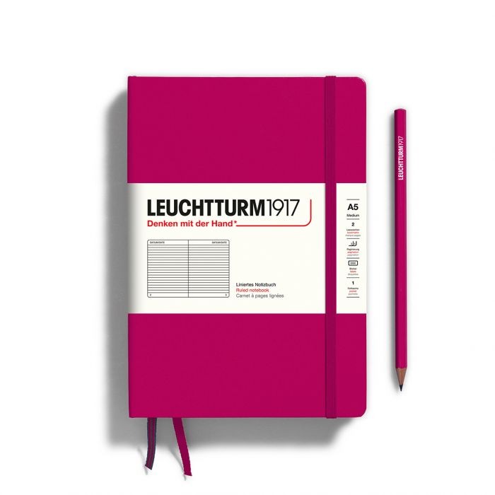 L NOTEBOOK HC A5 MED RULED BERRY 251P