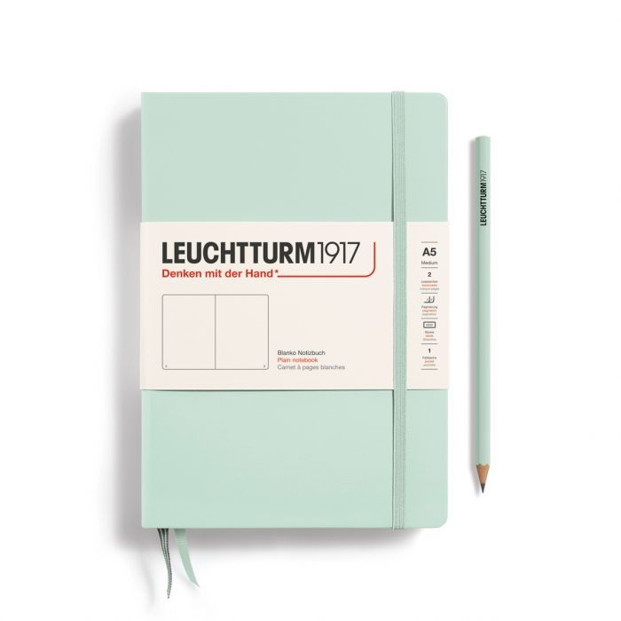 L NOTEBOOK HC A5 MED PLAIN MINT GREEN 251p