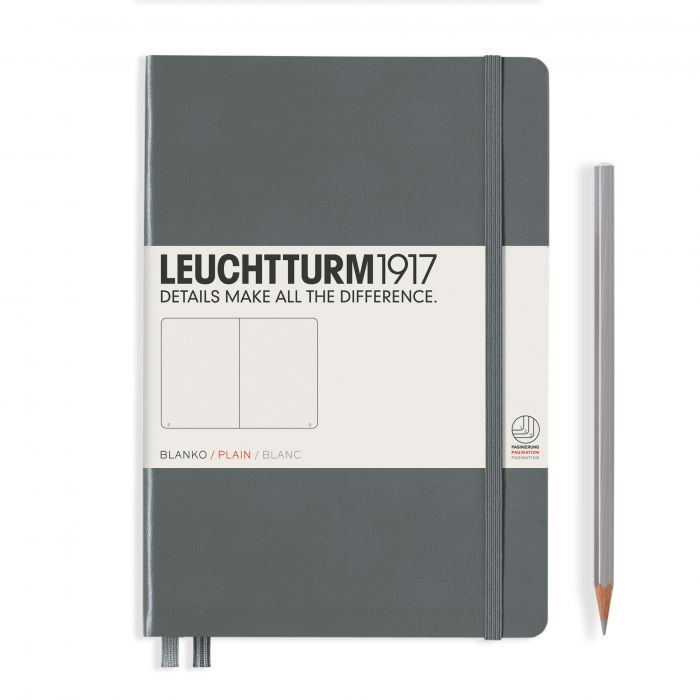 L NOTEBOOK HC A5 MED PLAIN ANTHRACITE 251P