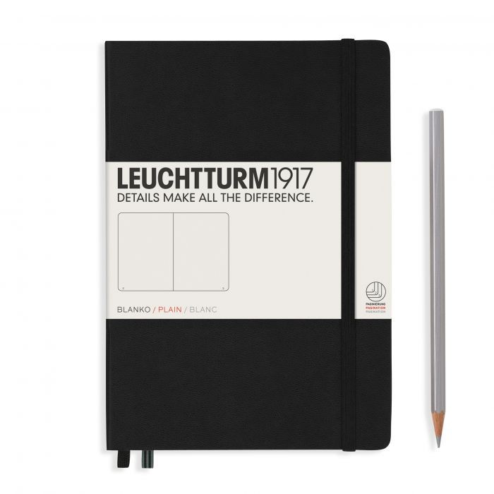 L NOTEBOOK HC A5 MED PLAIN BLACK 251P