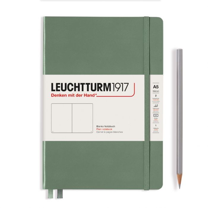 L NOTEBOOK HC A5 MED PLAIN OLIVE 251p