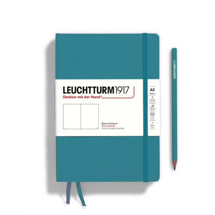 L NOTEBOOK HC A5 MED PLAIN OCEAN 251p