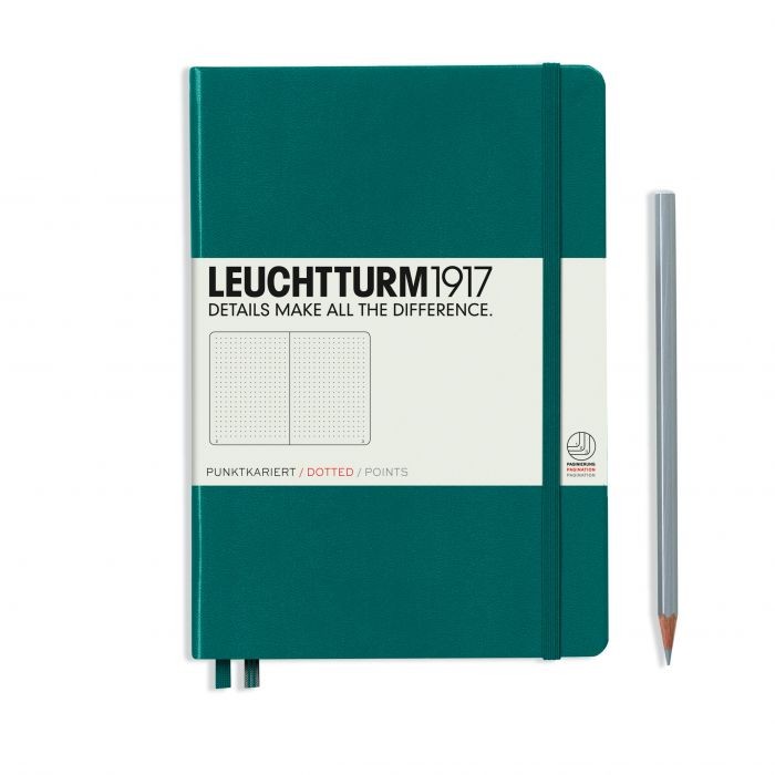 L NOTEBOOK HC A5 MED DOTTED PACIFIC GREEN 251P