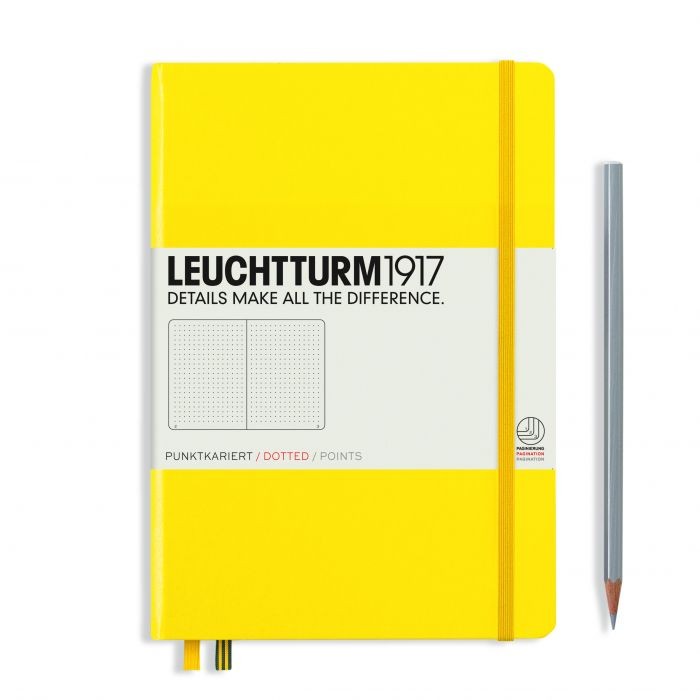 L NOTEBOOK HC A5 MED DOTTED LEMON 251P