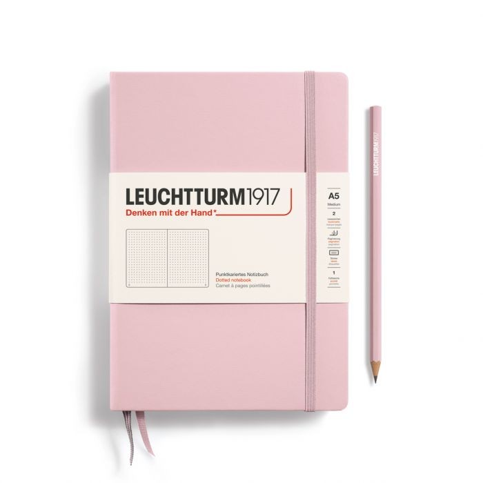 L NOTEBOOK HC A5 MED DOTTED POWDER 251p