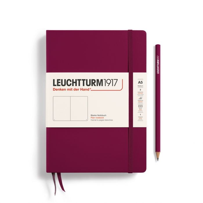 L NOTEBOOK HC A5 MED PLAIN PORT RED 251P