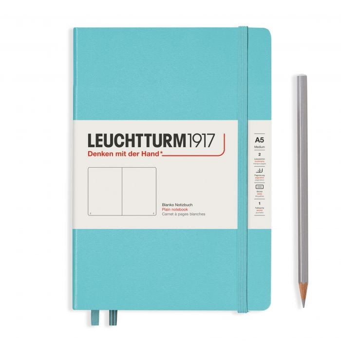 L NOTEBOOK HC A5 MED PLAIN AQUAMARINE 251P