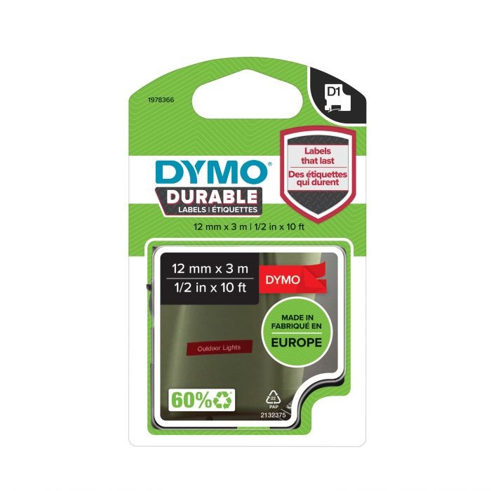 D 1978366 D1 DURABLE ΤΑΡΕ 12mx3M WHTonRED