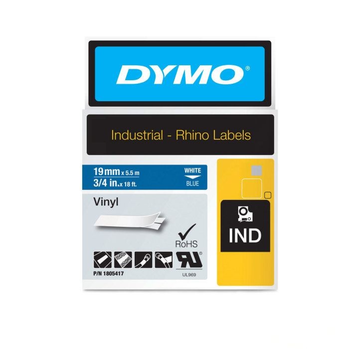 RHINO 1805417 19mm VINYL WHITEonBLUE
