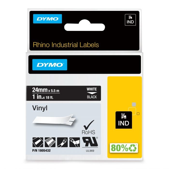 RHINO 1805432 24mm VINYL WHITEonBLACK