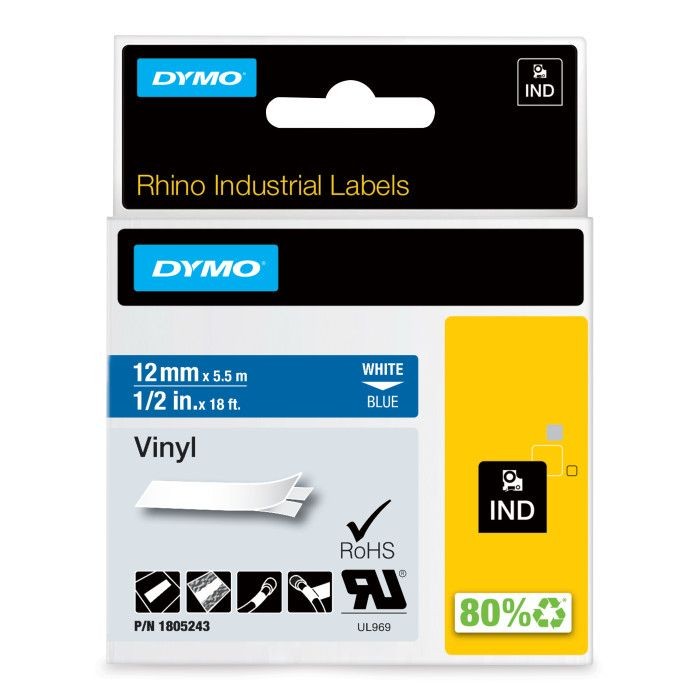 RHINO 1805243 12mm VINYL WHITEonBLUE