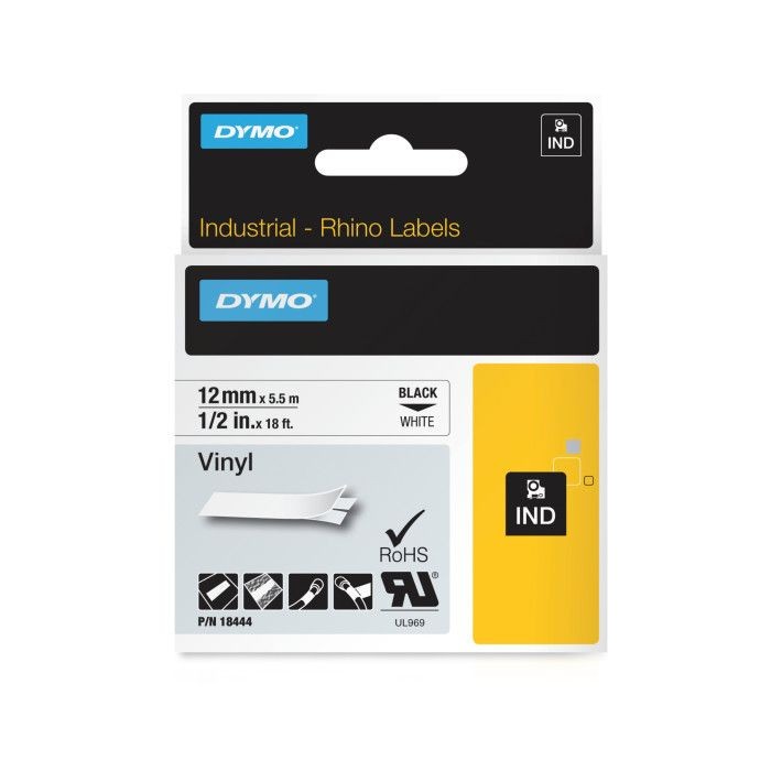 RHINO D18444 12mm VINYL ΤΑΡΕ WHITE