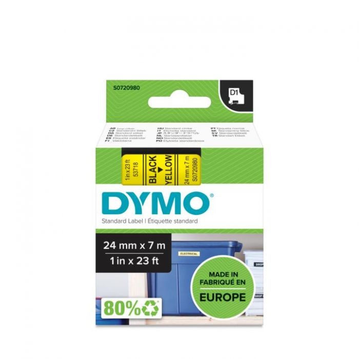 D 53718 D1 ΤΑΡΕ 24mx7M BLACK on YELLOW