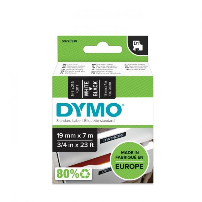 D 45811 D1 ΤΑΡΕ 19mx7M WHITE on BLACK