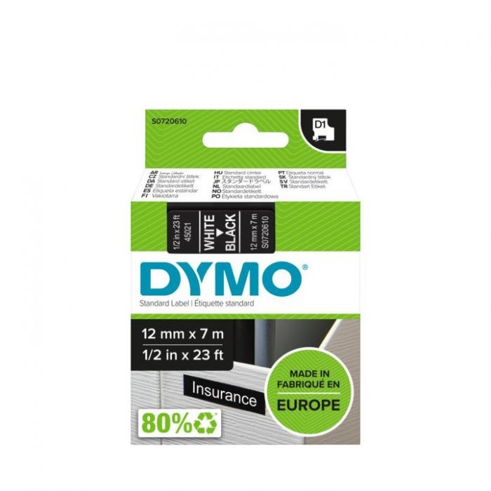 D 45021 D1 ΤΑΡΕ 12mx7M WHITE on BLACK