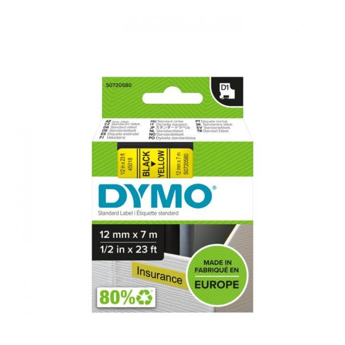 D 45018 D1 ΤΑΡΕ 12mx7M BLACK on YELLOW