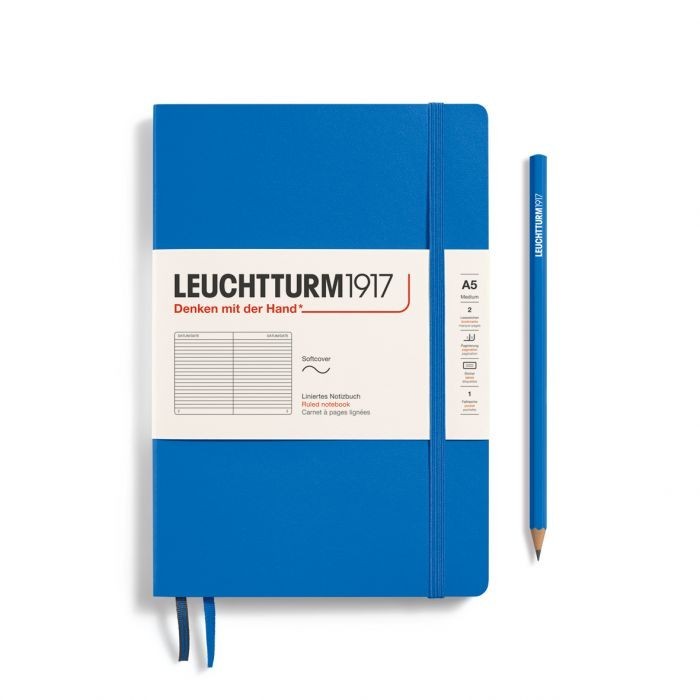 L NOTEBOOK SC A5 MED RULED SKY 123p-e26f21