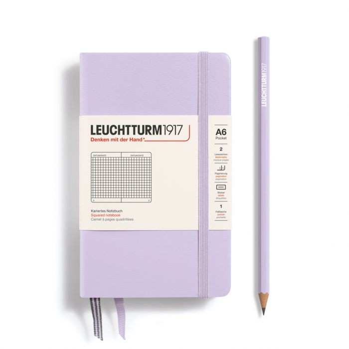L NOTEBOOK HC A6 POCKET SQUARED LILAC187p