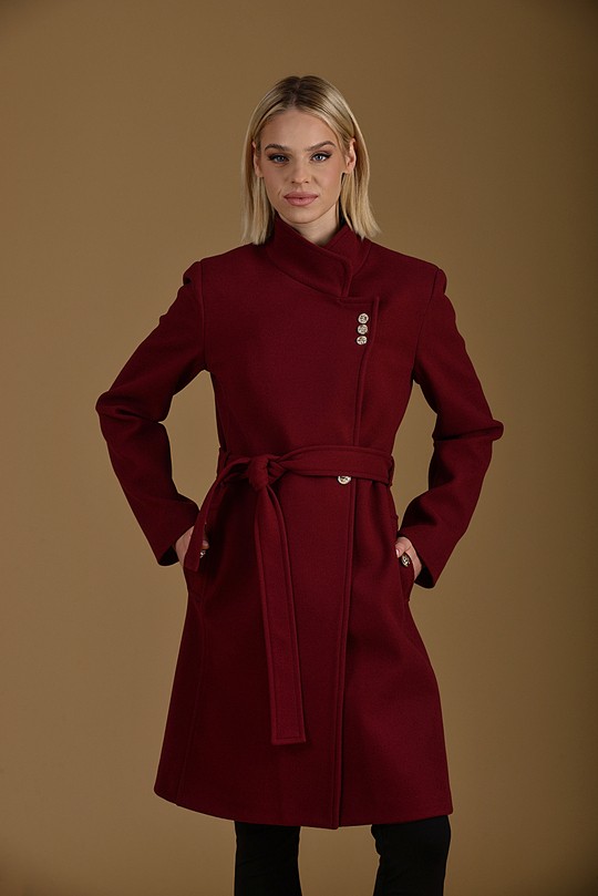  Ημίπαλτο βελούρ με χρυσά κουμπιά μπορντώ