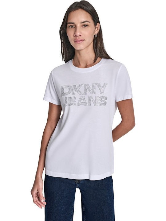 ΛΕΥΚΟ T-SHIRT DKNY ME ΤΡΟΥΚΣ