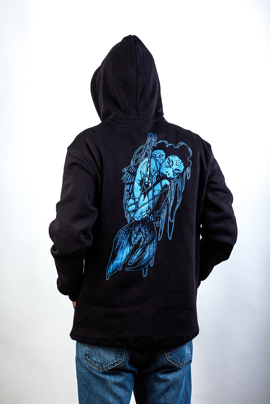Seinaru ningyo metallic ink hoodie