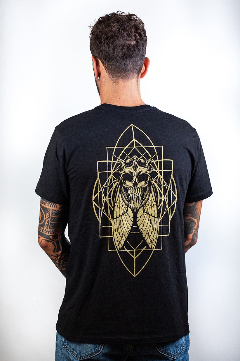 Gloomy entities tee gold print