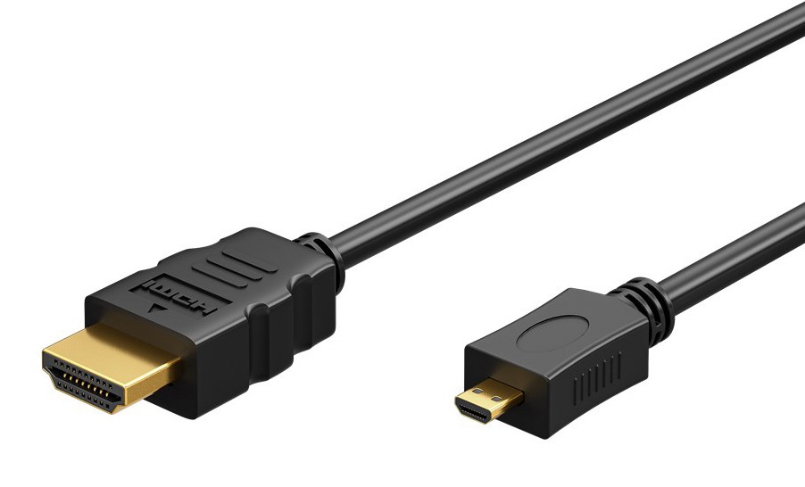 GOOBAY καλώδιο micro HDMI σε HDMI 53781 με Ethernet, 4K/60Hz, 1m, μαύρο
