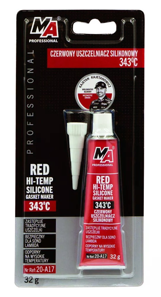 MA PROFESSIONAL κόκκινη φλαντζόκολλα σιλικόνης 20-A17, υψηλής θερμοκρασίας έως 343 °C, 32g