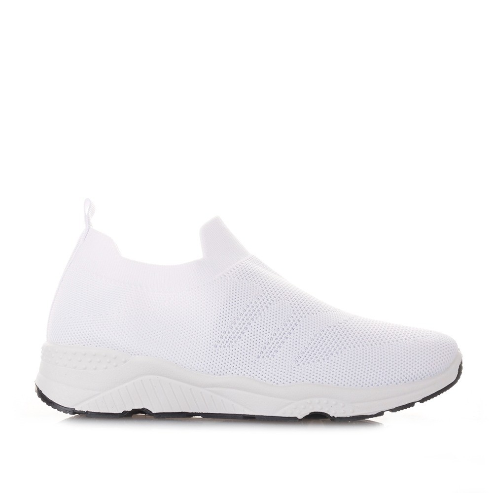 Γυναικεία sneakers σε λευκό χρώμα τύπου κάλτσα Famous