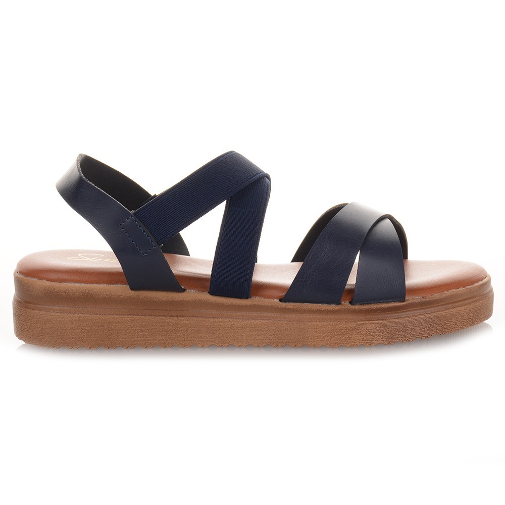 Flatforms σε μπλε χρώμα με λουράκια Famous