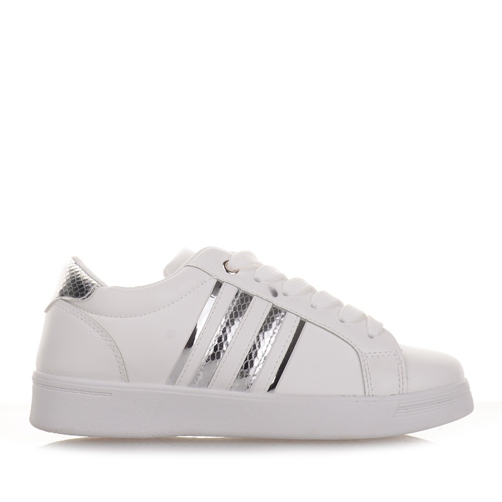 Γυναικεία sneakers σε λευκό χρώμα με κορδόνια Famous