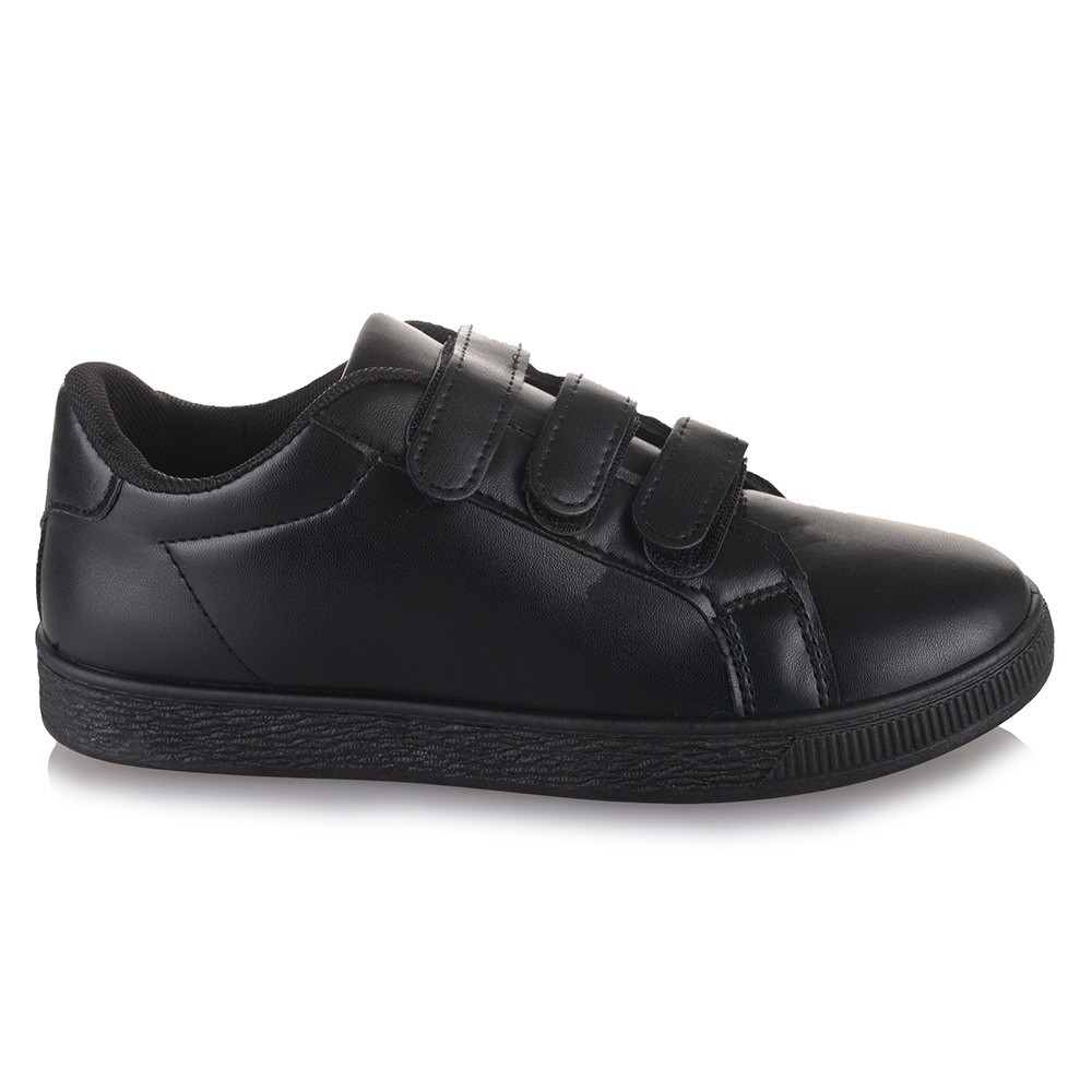 Μαύρα Sneakers με Λουράκια Scratch Famous