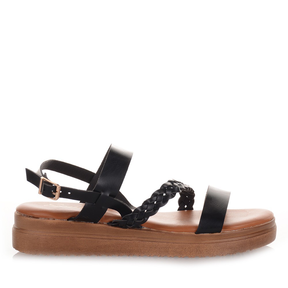 Δίχρωμα Flatforms σε Καφέ και Μαύρο χρώμα Famous