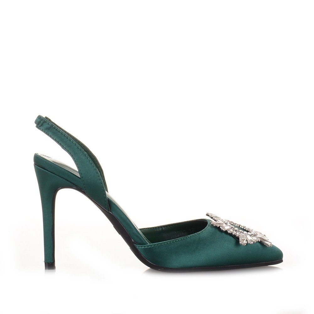 Γόβες Open Heel με μεταλλική λεπτομέρεια Famous