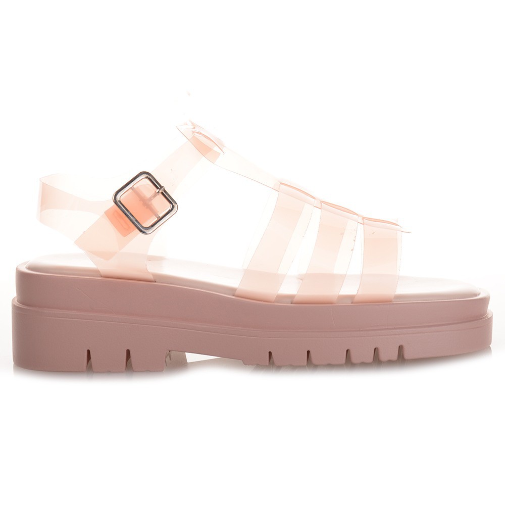Μπεζ Flatforms με Διαφάνεια Famous