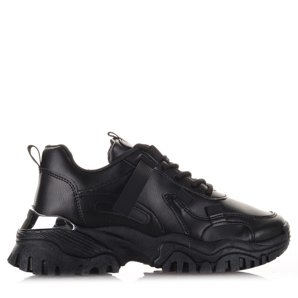 Ολόμαυρα γυναικεία sneakers Famous