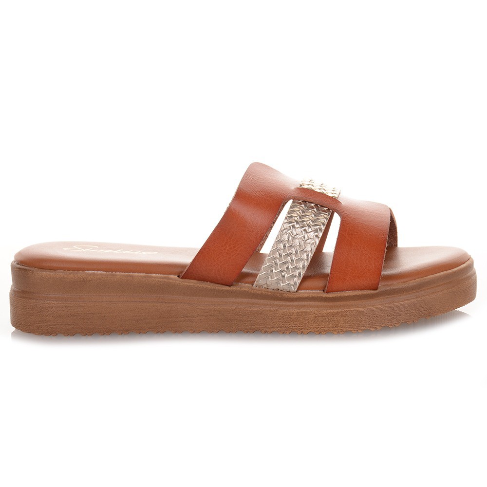 Camel Flatforms με Χρυσή λεπτομέρεια Famous