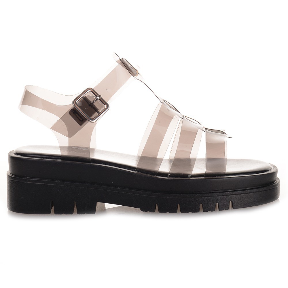 Μαύρα Flatforms με Διαφάνεια Famous