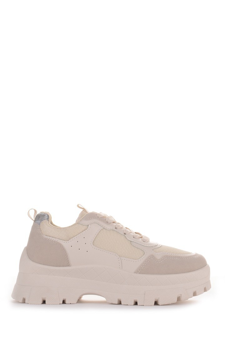Chunky sneakers σε μπεζ χρώμα Famous