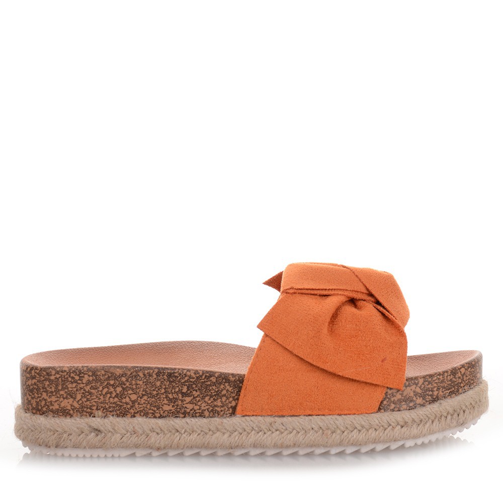 Πορτοκαλί Flatforms με Φιόγκο Famous