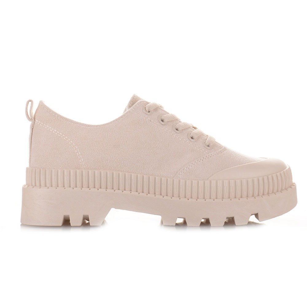 Γυναικεία chunky sneakers σε μπεζ χρώμα Famous