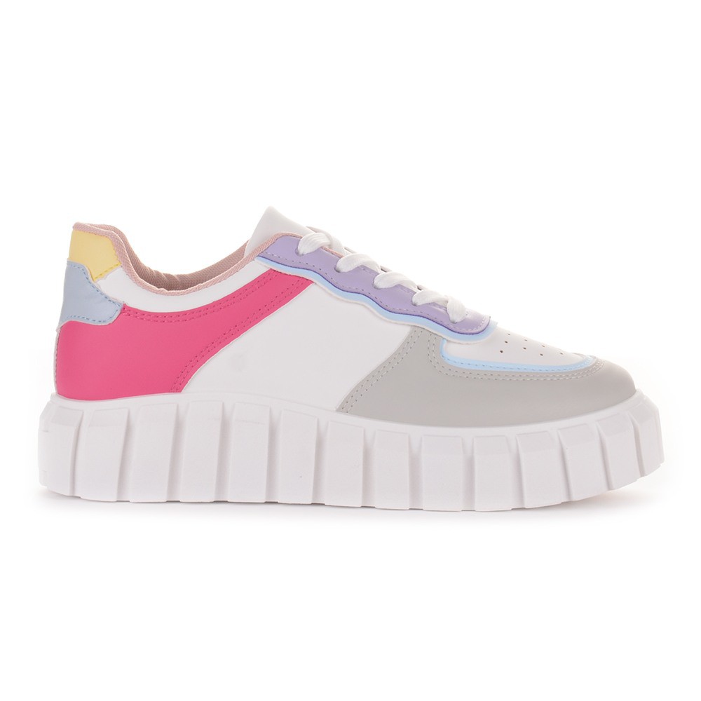 Πολύχρωμα sneakers με λευκή σόλα Famous